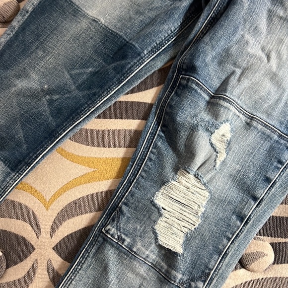 Silver aiko skinny jeans medium blue wash denim distressed ankle jean - Picture 2 of 5